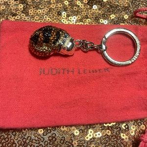 Hard to find Judith Leiber sleeping cat keychain in original dust bag.